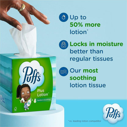 Puffs Plus Lotion Facial Tissue, White, 24/Carton (PGC58600)