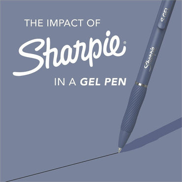 Sharpie S-Gel Gel Pen, Black Ink, 0.7 mm Pen Point, Retractable, Gel-based, Moonlit Midnight Barrel, Writing, 4/Pack (SAN2220964)