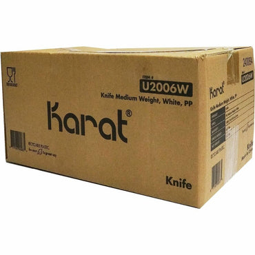 Karat Knife Med-weight/White, Restaurant, Cafeteria, 100/Box, 10/Carton (KRTU2006W)