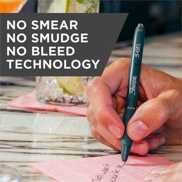 Sharpie S-Gel Gel Pen, Black Ink, Assorted Barrel, 0.7 mm Pen Point, Retractable, Gel-based, Writing, 4/Pack (SAN2226124)