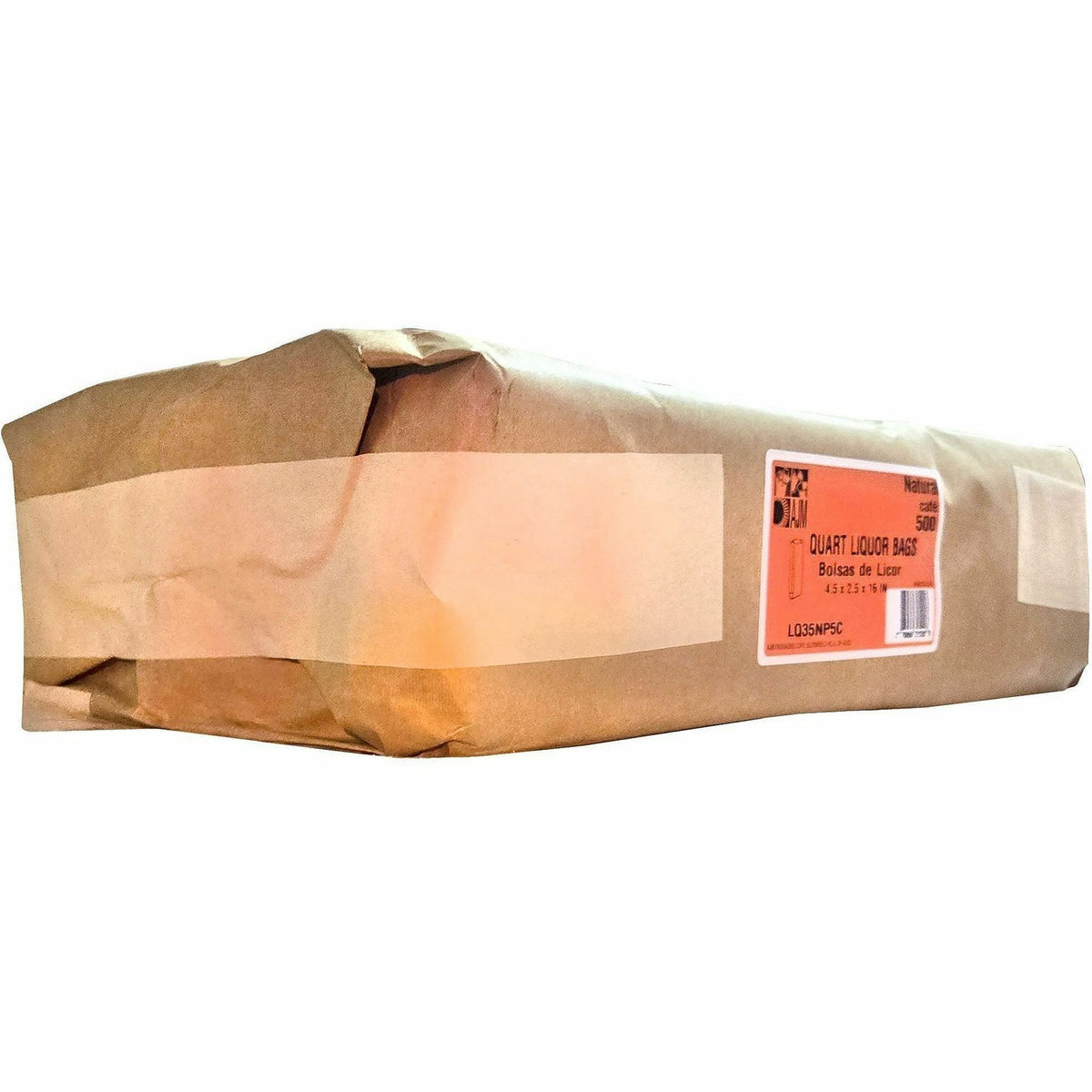 AJM Quart-Size Liquor Bags, Natural Kraft, Paper, Bottle, Supplies, Recycled, 500/Carton (AJMLQ35NP5CES)