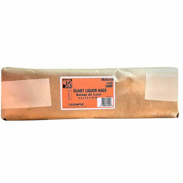 AJM Quart-Size Liquor Bags, Natural Kraft, Paper, Bottle, Supplies, Recycled, 500/Carton (AJMLQ35NP5CES)