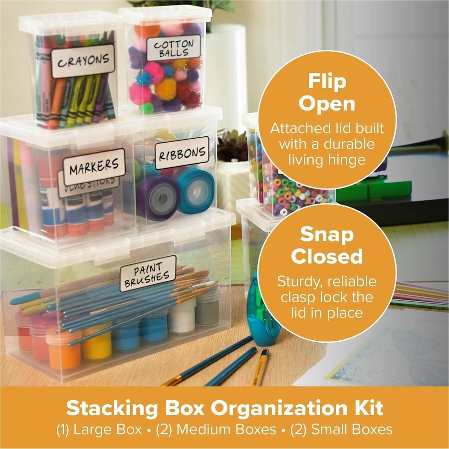 Bostitch Storage Case, Clear, Stackable, 5/Set (BOS23234)