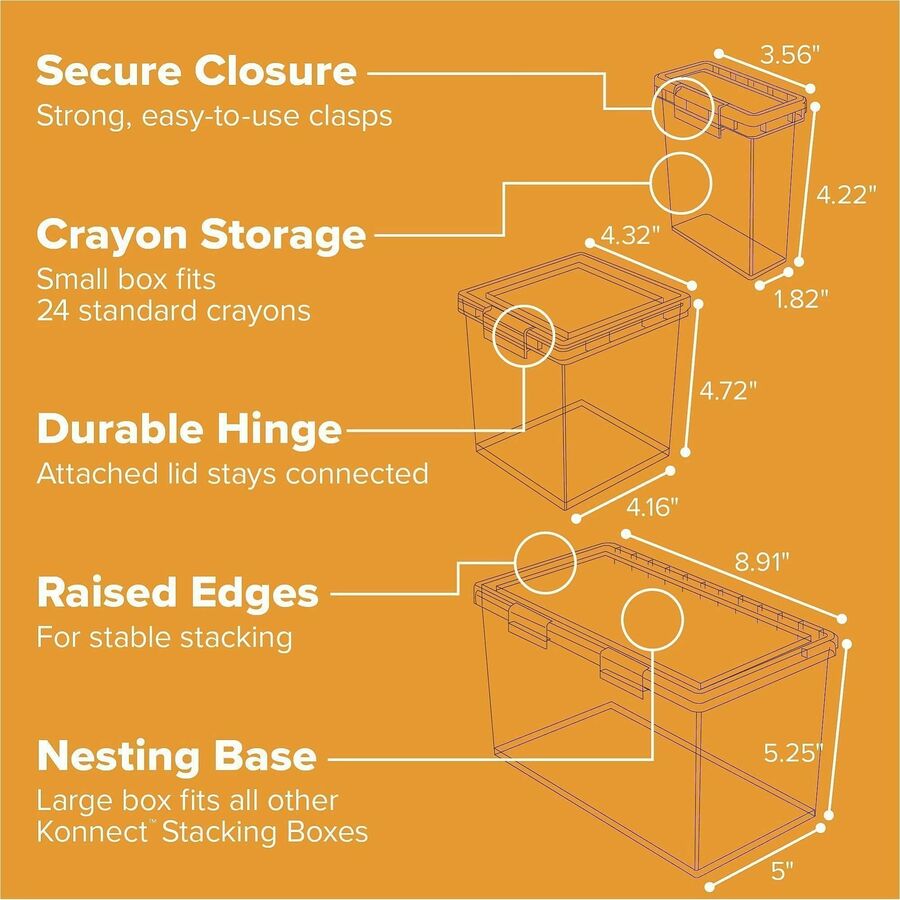 Bostitch Storage Case, Clear, Stackable, 5/Set (BOS23234)