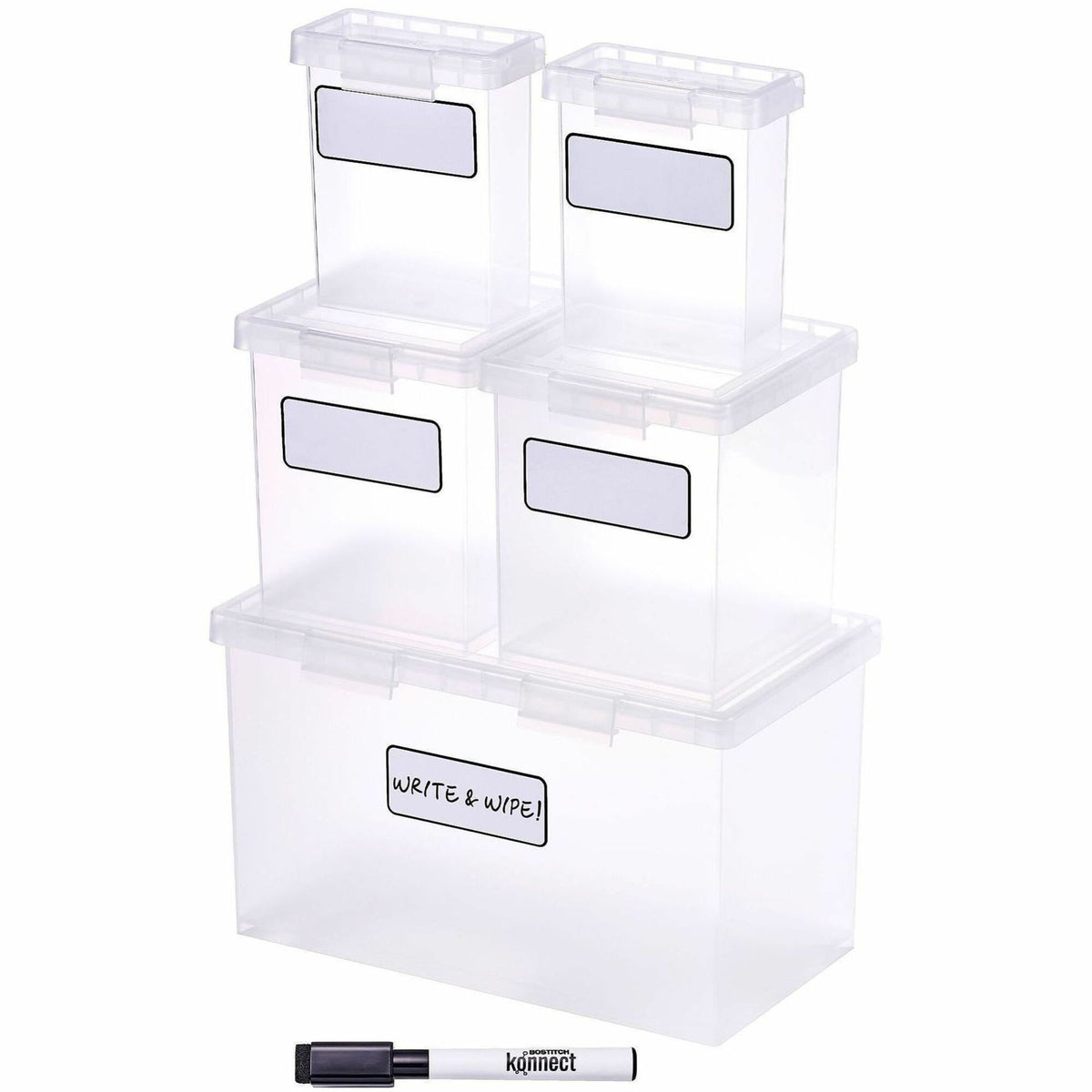 Bostitch Storage Case, Clear, Stackable, 5/Set (BOS23234)
