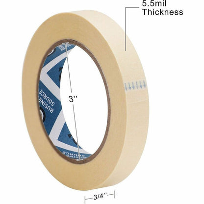 Business Source Utility-purpose Masking Tape, 60 yd Length x 0.75" Width, 3" Core, Tan (BSN16440)