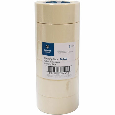 Business Source Utility-purpose Masking Tape, 60 yd Length x 2" Width, 3" Core, Tan (BSN16442)