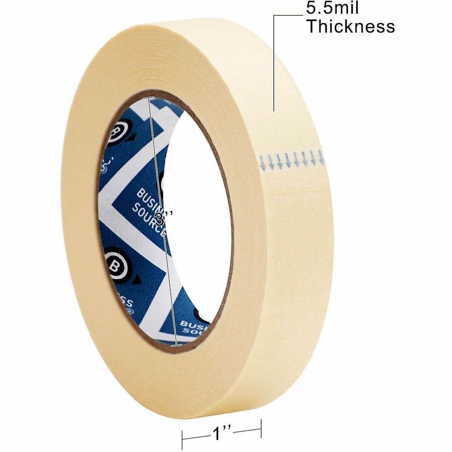 Business Source Utility-purpose Masking Tape, 60 yd Length x 1" Width, 3" Core, Tan (BSN16441)