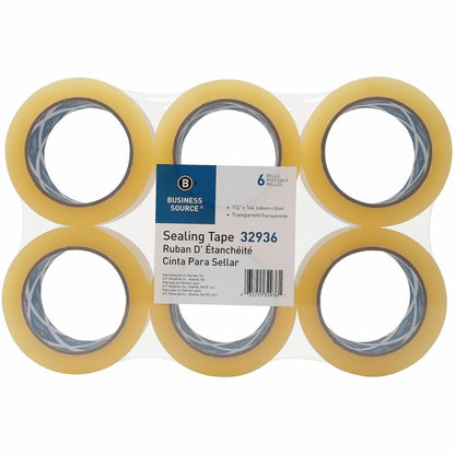 Business Source Heavy-duty Packaging Tape, 54.67 yd Length x 1.88" Width x 3.5 mil Thickness, 3" Core, Clear, 6/Pack (BSN32936)
