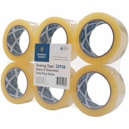 Business Source Heavy-duty Packaging Tape, 54.67 yd Length x 1.88" Width x 3.5 mil Thickness, 3" Core, Clear, 6/Pack (BSN32936)