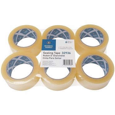 Business Source Heavy-duty Packaging Tape, 54.67 yd Length x 1.88" Width x 3.5 mil Thickness, 3" Core, Clear, 6/Pack (BSN32936)