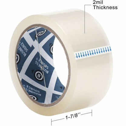 Business Source 3" Core Sealing Tape, 164 yd Length x 1.87" Width x 1.6 mil Thickness, Clea, 6/Pack (BSN32931)