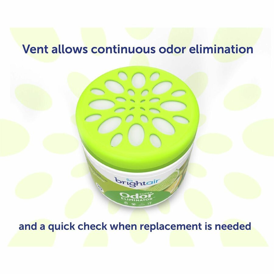 Bright Air Super Odor Eliminator Air Freshener, Gel, 14 fl oz, Zesty Lemon & Lime, 90 Day (BRI901292)