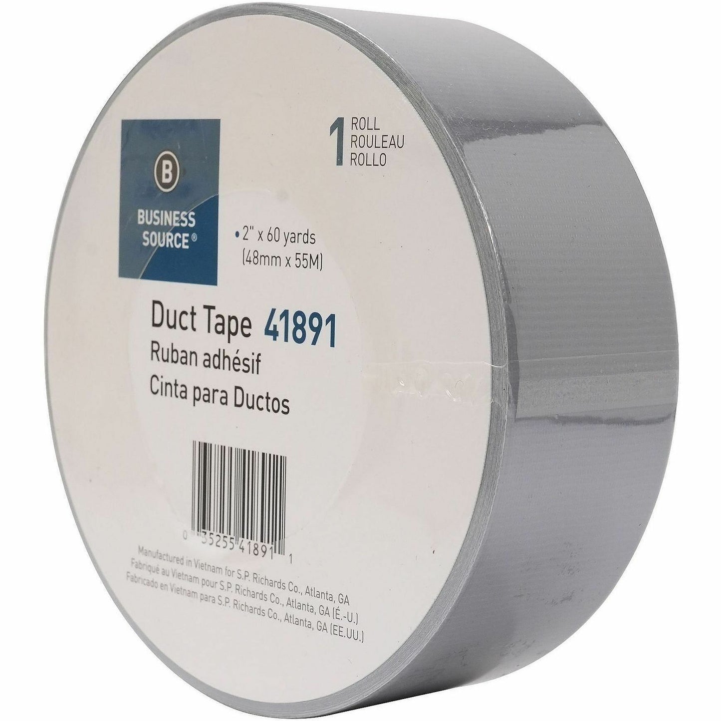 Business Source General-purpose Duct Tape, 60 yd Length x 2" Width x 9 mil Thickness, Gray, 1 Roll (BSN41891)