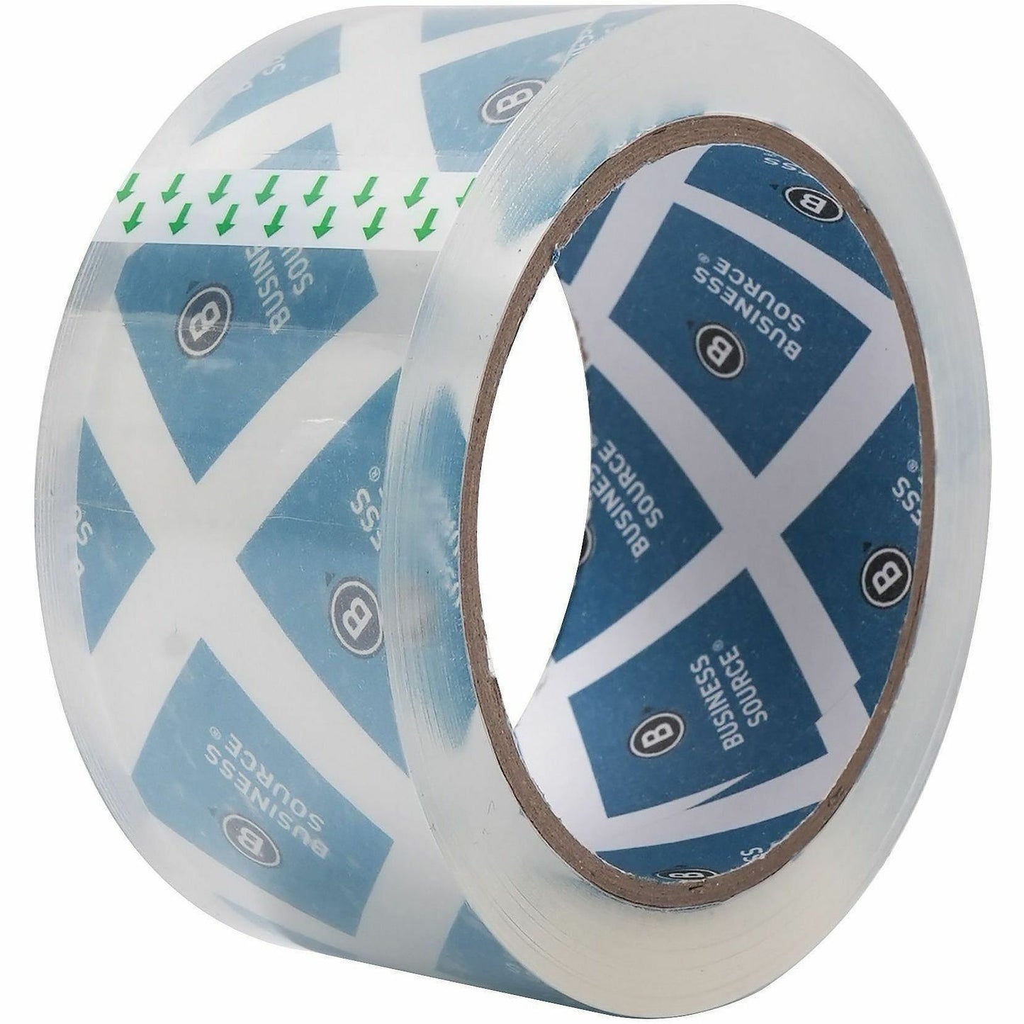 Business Source Crystal Clear Packaging Tape, 55 yd Length x 2" Width x 2.5 mil Thickness, 3" Core, Clear, 6/Pack (BSN64033)