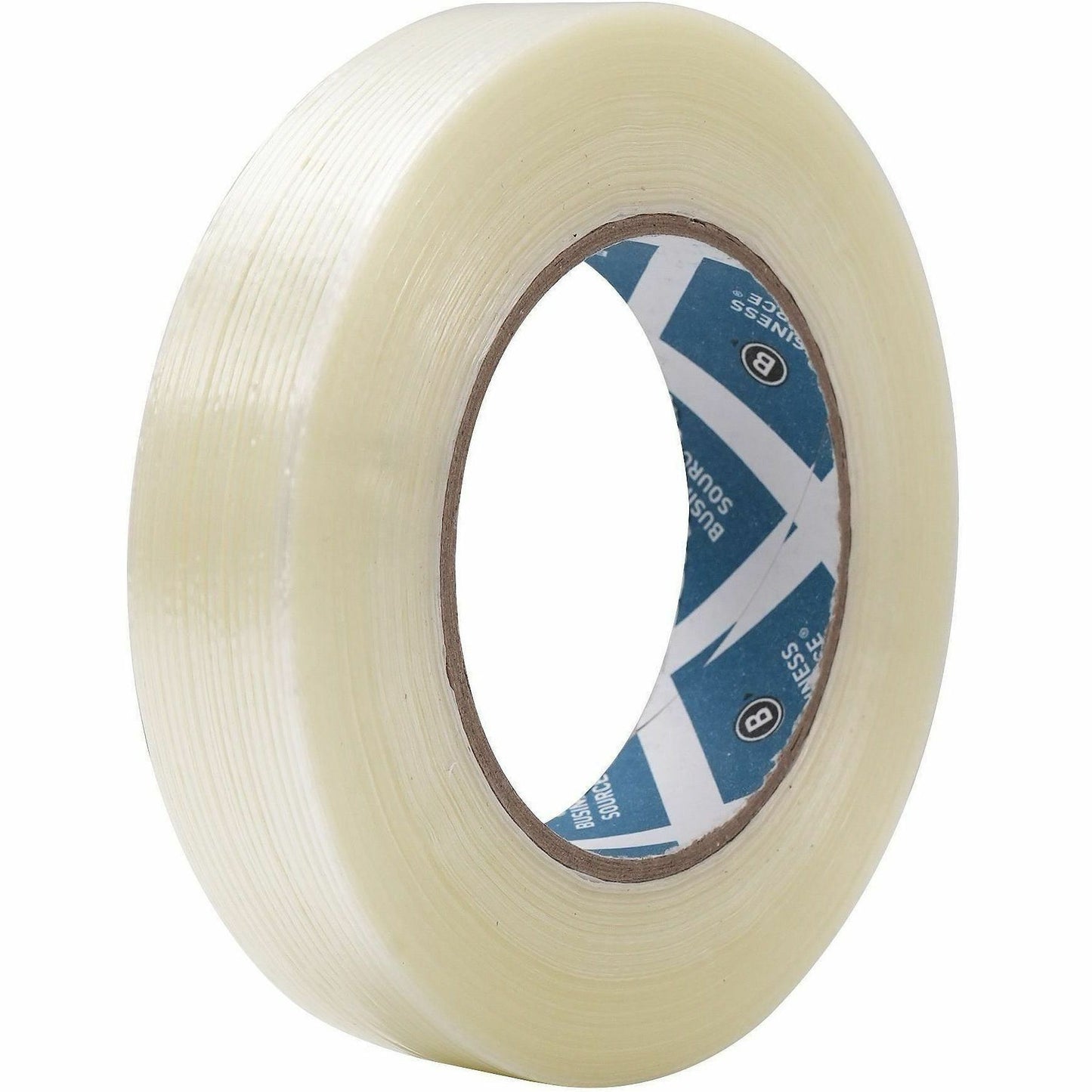 Business Source Filament Tape, 60 yd Length x 1" Width, 3" Core, White, Film (Fiberglass Reinforced) Backing, 1 Roll (BSN64025)