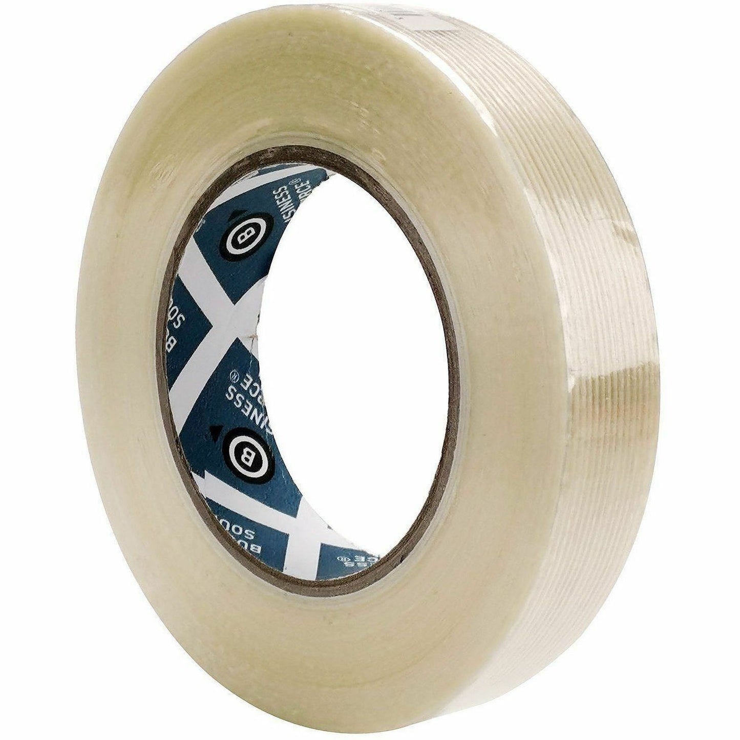 Business Source Filament Tape, 60 yd Length x 1" Width, 3" Core, White, Film (Fiberglass Reinforced) Backing, 1 Roll (BSN64025)