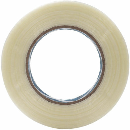 Business Source Filament Tape, 60 yd Length x 1" Width, 3" Core, White, Film (Fiberglass Reinforced) Backing, 1 Roll (BSN64025)