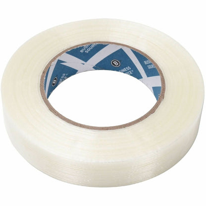 Business Source Filament Tape, 60 yd Length x 1" Width, 3" Core, White, Film (Fiberglass Reinforced) Backing, 1 Roll (BSN64025)