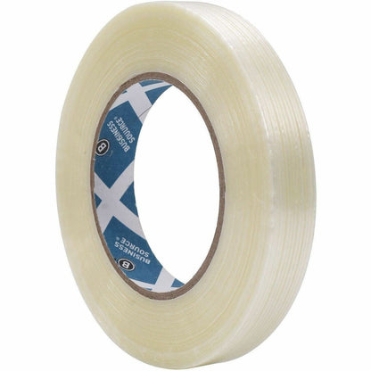 Business Source Filament Tape, 60 yd Length x 0.75" Width, 3" Core, White, Film (Fiberglass Reinforced) Backing, 1 Roll (BSN64024)