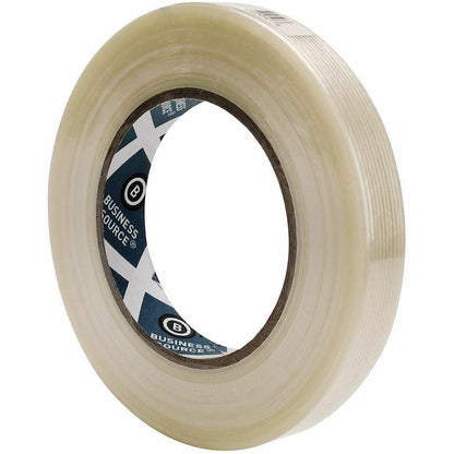 Business Source Filament Tape, 60 yd Length x 0.75" Width, 3" Core, White, Film (Fiberglass Reinforced) Backing, 1 Roll (BSN64024)