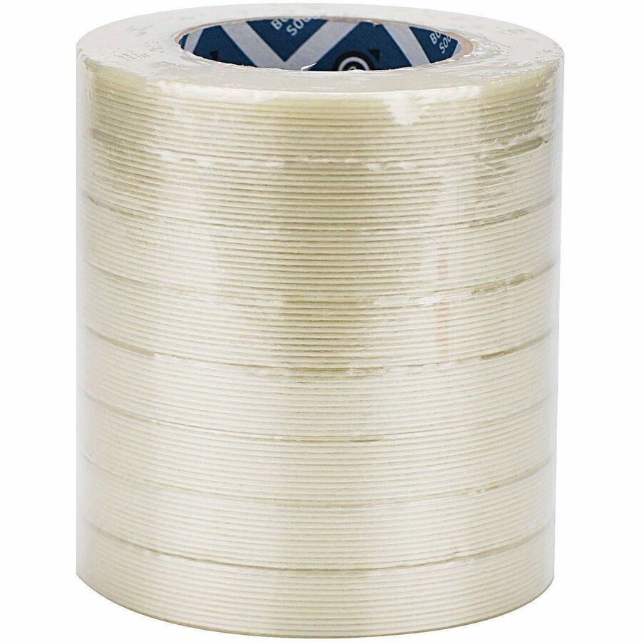 Business Source Filament Tape, 60 yd Length x 0.75" Width, 3" Core, White, Film (Fiberglass Reinforced) Backing, 1 Roll (BSN64024)