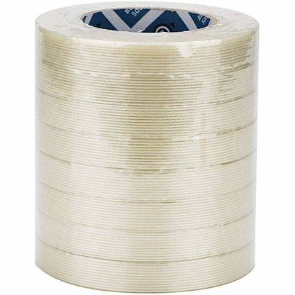 Business Source Filament Tape, 60 yd Length x 0.75" Width, 3" Core, White, Film (Fiberglass Reinforced) Backing, 1 Roll (BSN64024)