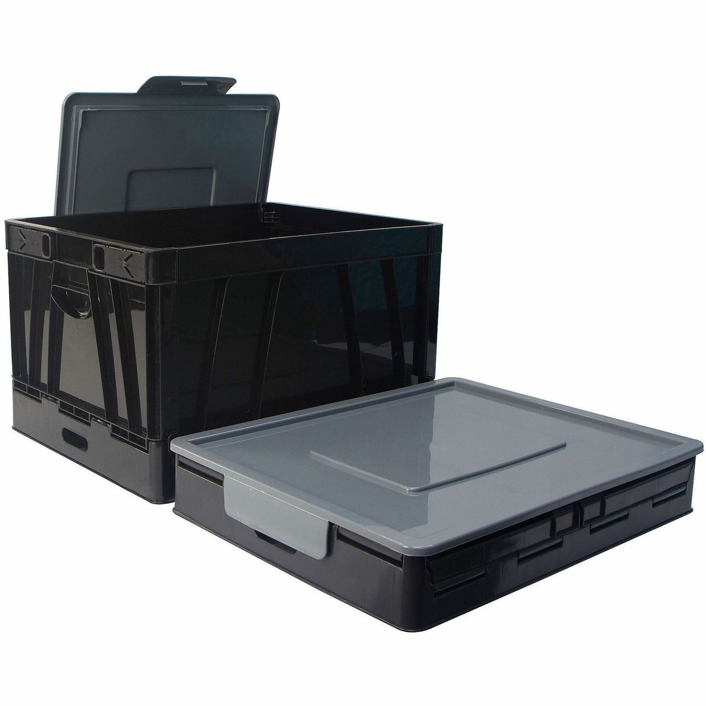 Business Source File Storage Case, 17.3" Length x 14.3" Width x 10.5" Height, Black, 2/Carton (BSN40010)