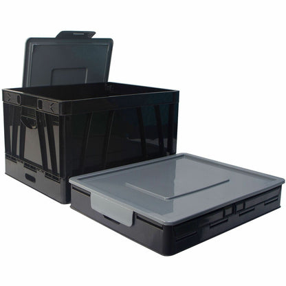 Business Source File Storage Case, 17.3" Length x 14.3" Width x 10.5" Height, Black, 2/Carton (BSN40010)