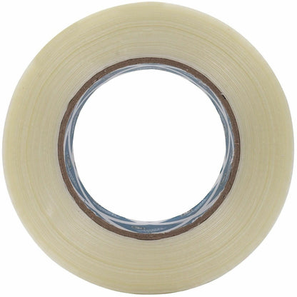 Business Source Filament Tape, 60 yd Length x 2" Width, 3" Core, White, Film (Fiberglass Reinforced) Backing, 1 Roll (BSN64026)