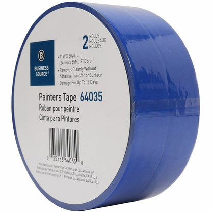 Business Source Multisurface Painter's Tape, 60 yd Length x 1" Width x 5.5 mil Thickness, Blue, 2/Pack (BSN64035)