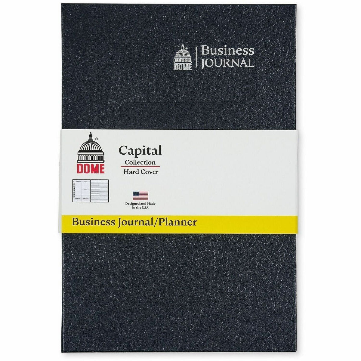Dome Business Journal, 5" x 8", Bright White Sheet, Black Cover (DOM40000)