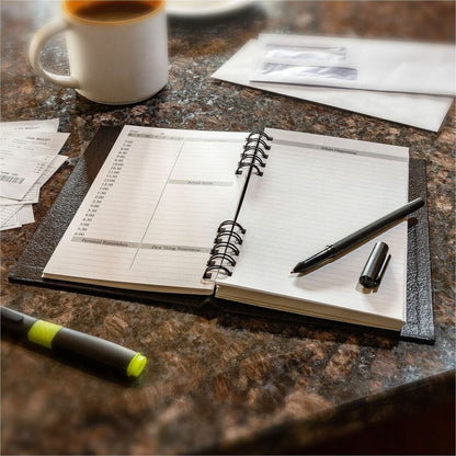 Dome Business Journal, 5" x 8", Bright White Sheet, Black Cover (DOM40000)