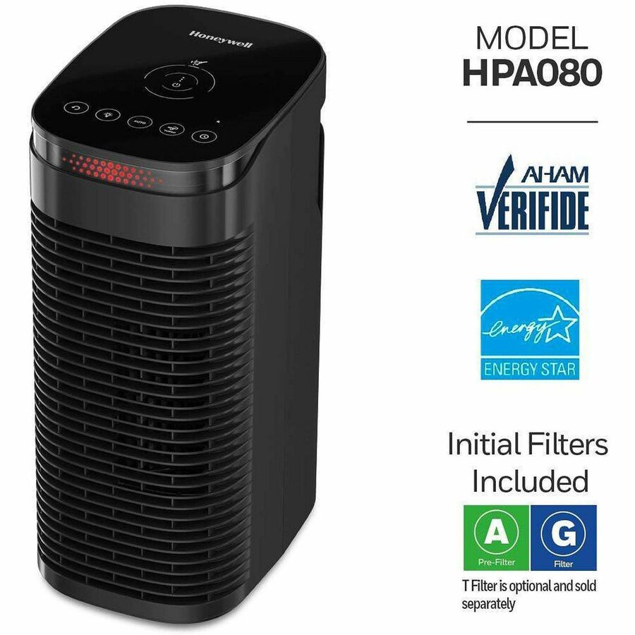 Honeywell InSight Series Air Purifier, HEPA, True HEPA, 100 Sq. ft., Black  (HWLHPA080B)