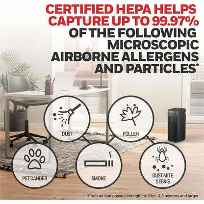 Honeywell InSight Series Air Purifier, HEPA, True HEPA, 100 Sq. ft., Black  (HWLHPA080B)