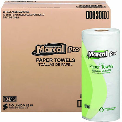 Marcal Pro 2-ply Paper Towels, 70 Sheets/Roll, 30/Carton (MRC00630)