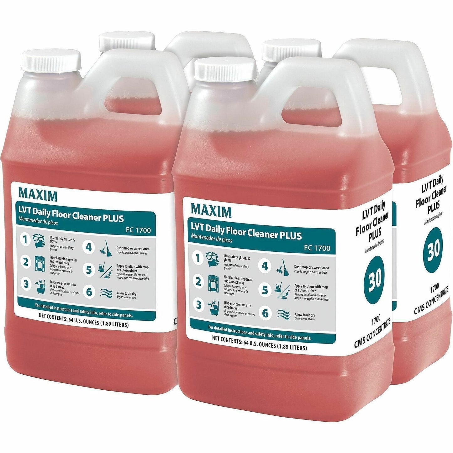Midlab LVT Daily Floor Cleaner Plus, 4/Carton (MLB17000065T)