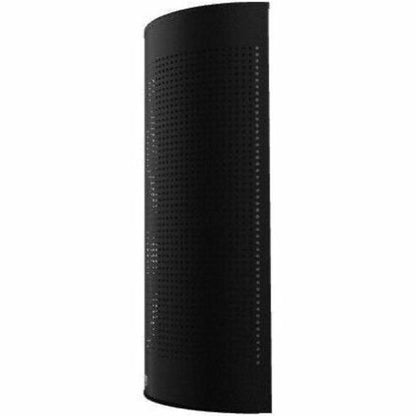 Rubbermaid Commercial Half Round Metallic Waste Receptacle, Open Top, 12 gal Capacity, 32" x 18" x 9", Steel, Textured Black  (RCPSH12EPLTBK)