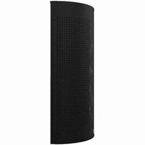 Rubbermaid Commercial Half Round Metallic Waste Receptacle, Open Top, 12 gal Capacity, 32" x 18" x 9", Steel, Textured Black  (RCPSH12EPLTBK)