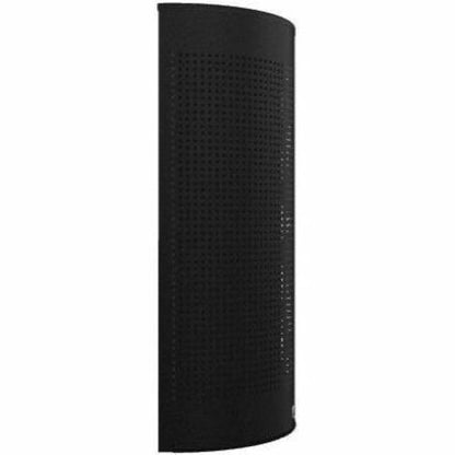 Rubbermaid Commercial Half Round Metallic Waste Receptacle, Open Top, 12 gal Capacity, 32" x 18" x 9", Steel, Textured Black  (RCPSH12EPLTBK)
