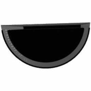 Rubbermaid Commercial Half Round Metallic Waste Receptacle, Open Top, 12 gal Capacity, 32" x 18" x 9", Steel, Textured Black  (RCPSH12EPLTBK)