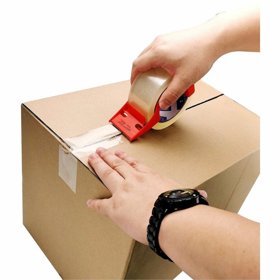 Sparco Heavy-duty Packaging Tape w/Dispenser, 3 mil Thickness, 3" Core, 4/Pack (SPR64031)