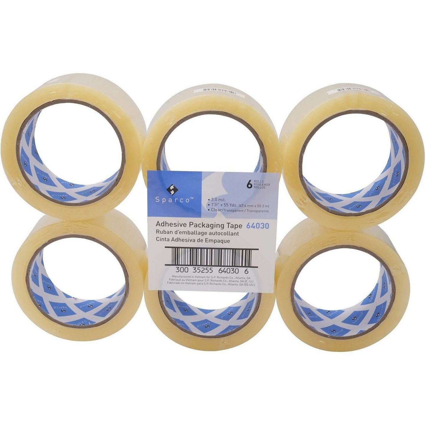 Sparco Premium Heavy-duty Packaging Tape Roll, 55 yd Length x 1.88" (SPR64030)