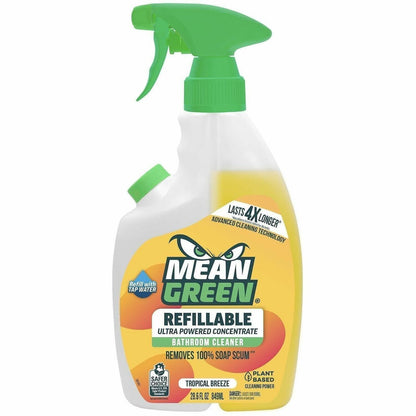 Mean Green Refillable Bathroom Cleaner, 28.6 fl oz, 2 to 3.5 pH, Tropical Breeze Scent, 6/Carton (RST394172)