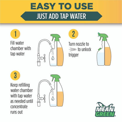 Mean Green Refillable Bathroom Cleaner, 28.6 fl oz, 2 to 3.5 pH, Tropical Breeze Scent, 6/Carton (RST394172)