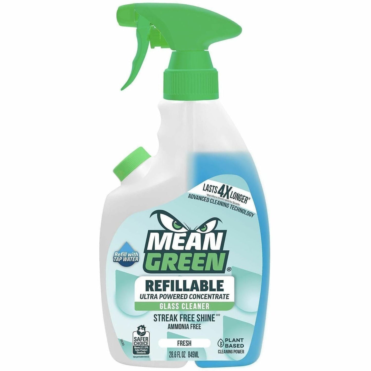 Mean Green Refillable Glass Cleaner Concentrate, 28.6 fl oz, 11.5 pH, Fresh Scent, 6/Carton (RST394174)