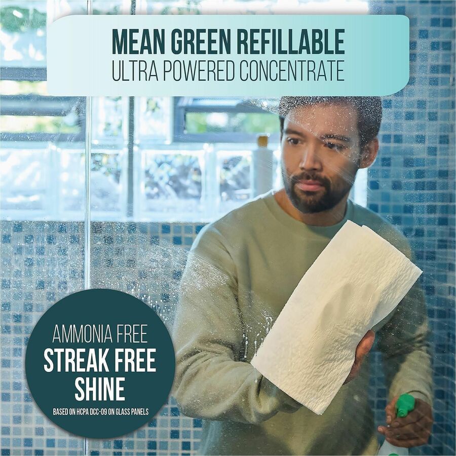 Mean Green Refillable Glass Cleaner Concentrate, 28.6 fl oz, 11.5 pH, Fresh Scent, 6/Carton (RST394174)