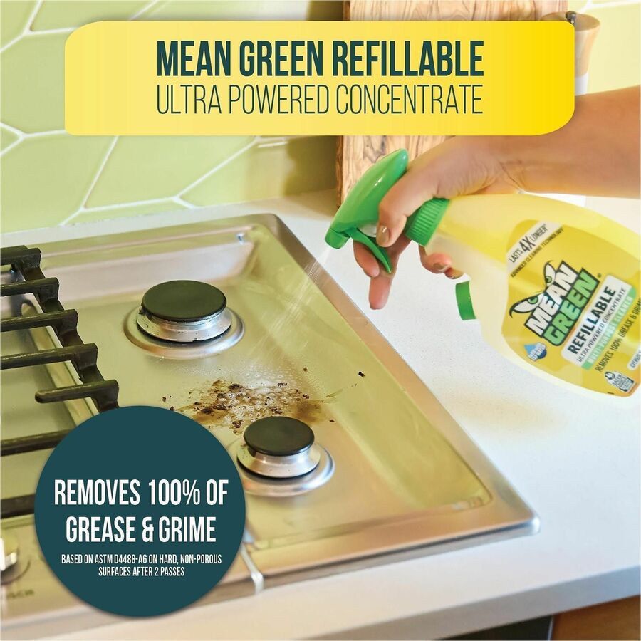 Mean Green Refillable Bathroom Cleaner, 28.6 fl oz, Citrus & Green Tea Scent, 6/Carton (RST394171)