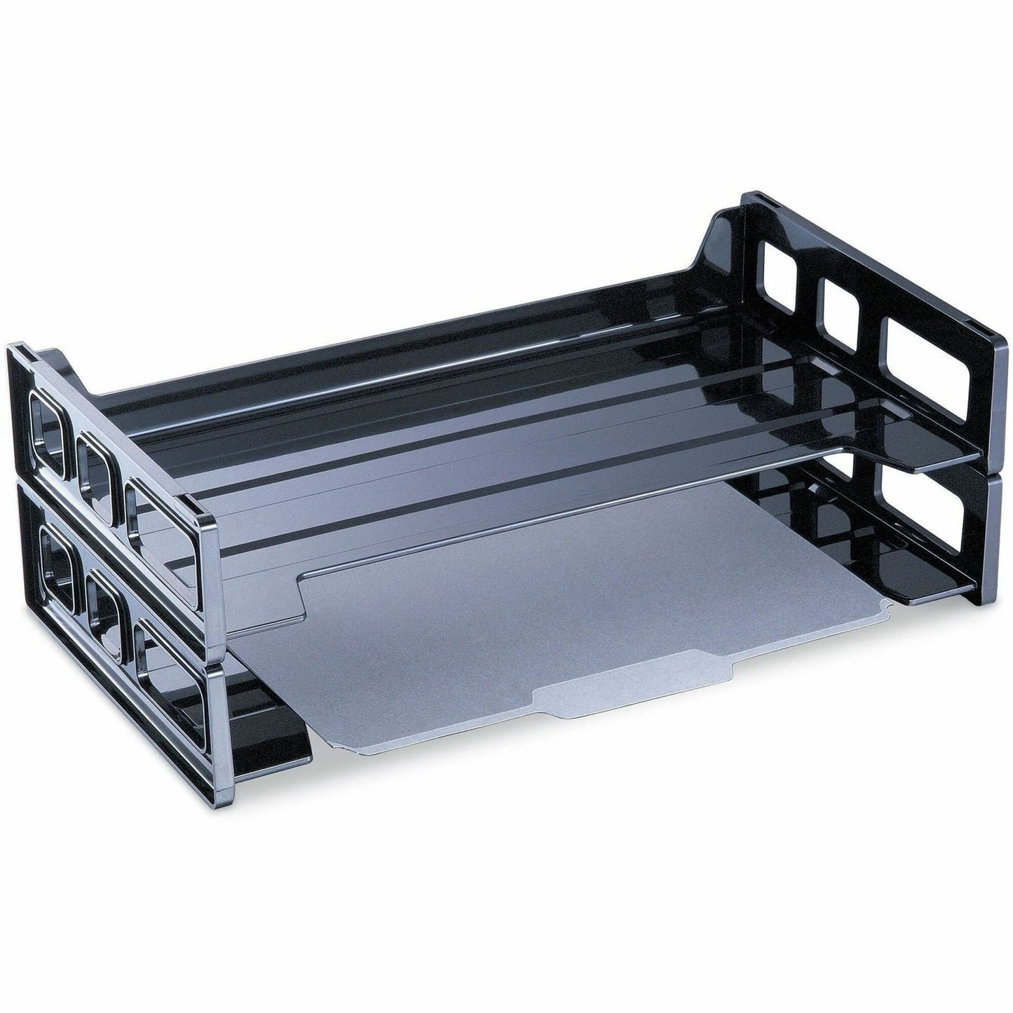 Business Source Desk Tray, Desk, Black, 2/Pack (BSN08101)