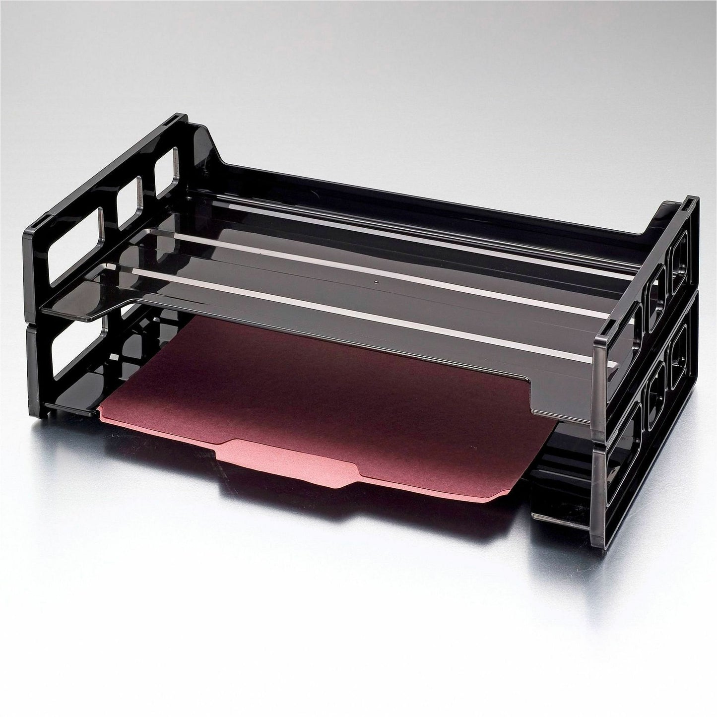 Business Source Desk Tray, Desk, Black, 2/Pack (BSN08101)